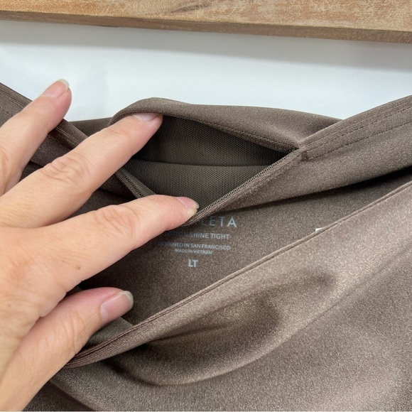 Athleta Elation Shine Tight in Coffee House Shimmer Brown Size LT Large Tall - Picture 8 of 13